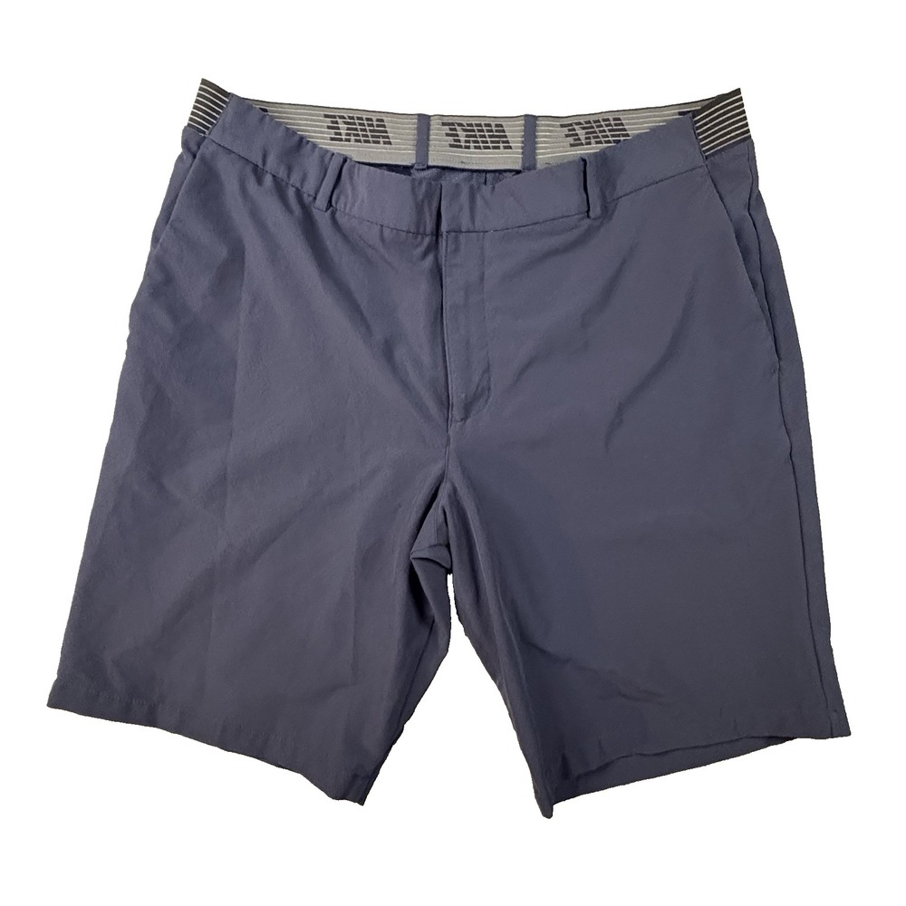 Nike Men's 36.5x10 Navy Dri Fit Golf Stretch Flat Front Performance Shorts